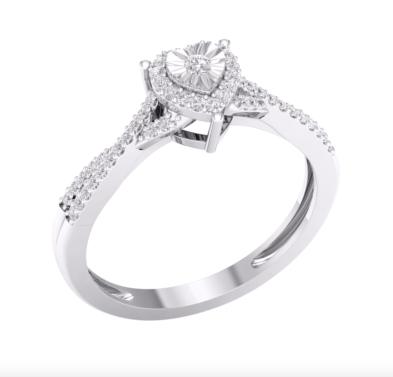 10KT Gold Diamond Women's Ring 0.15CTW