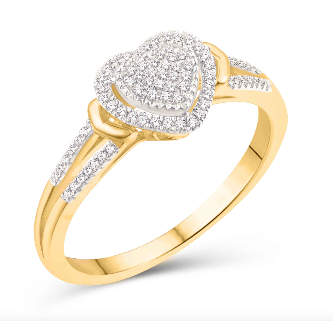 10KT Gold Diamond Women's Ring 0.17CTW