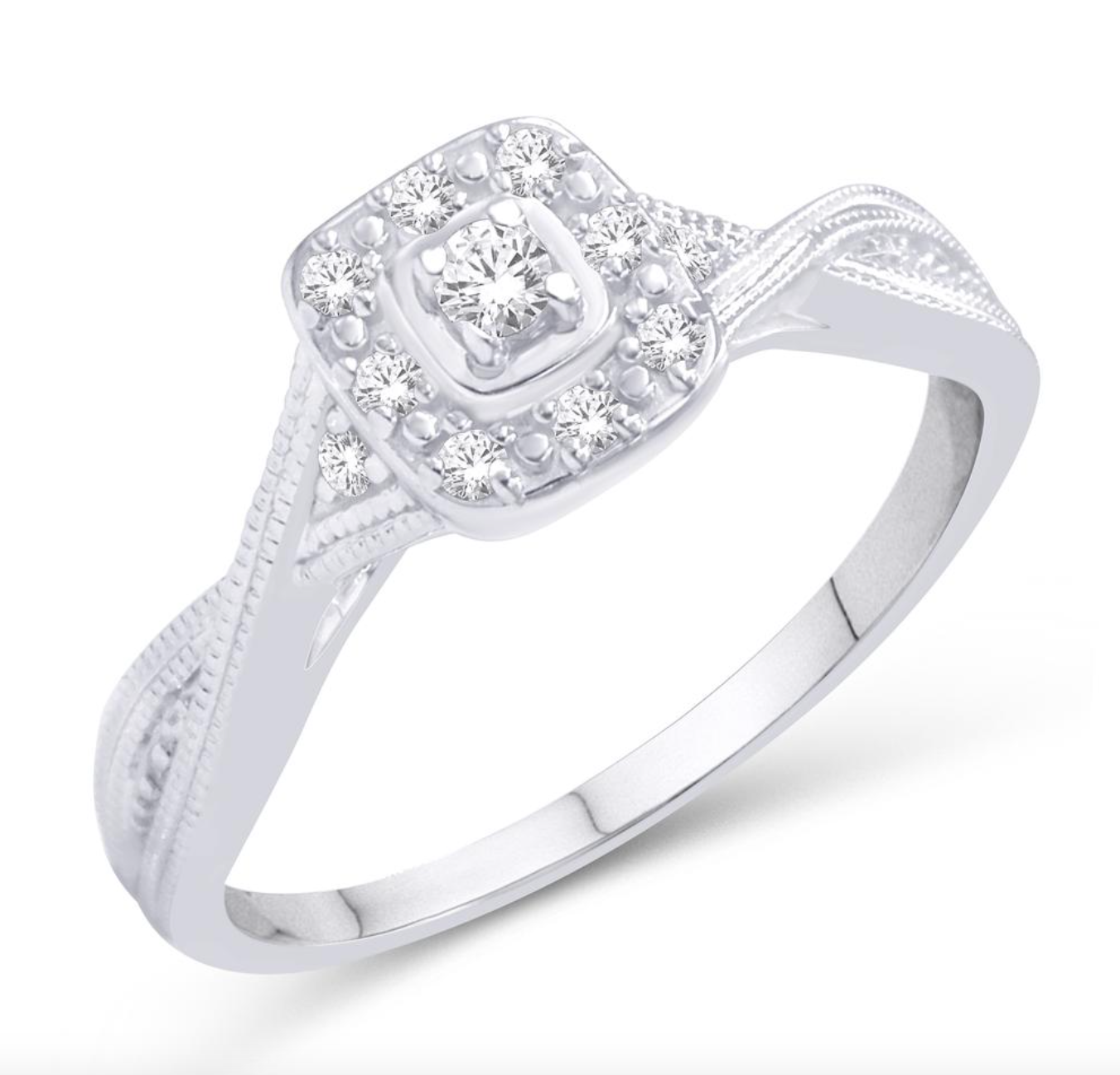 10KT Gold Diamond Women's Ring 0.15CTW