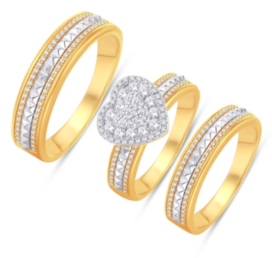 10K Trio Bridal Set 0.71CTW