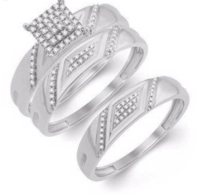 10K Trio Bridal Set 0.25CTW