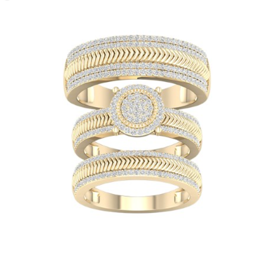 10K Trio Bridal Set 0.75CTW