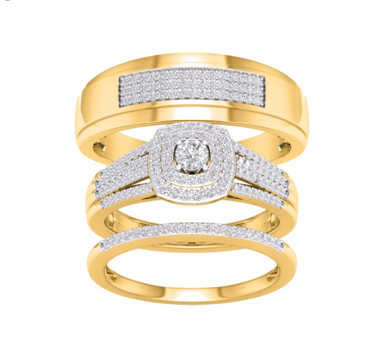 10K Trio Bridal Set 0.50CTW