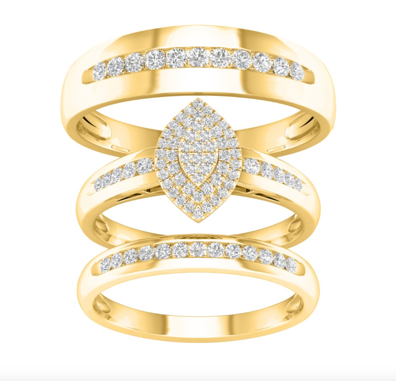 10K Trio Bridal Set 0.50CTW
