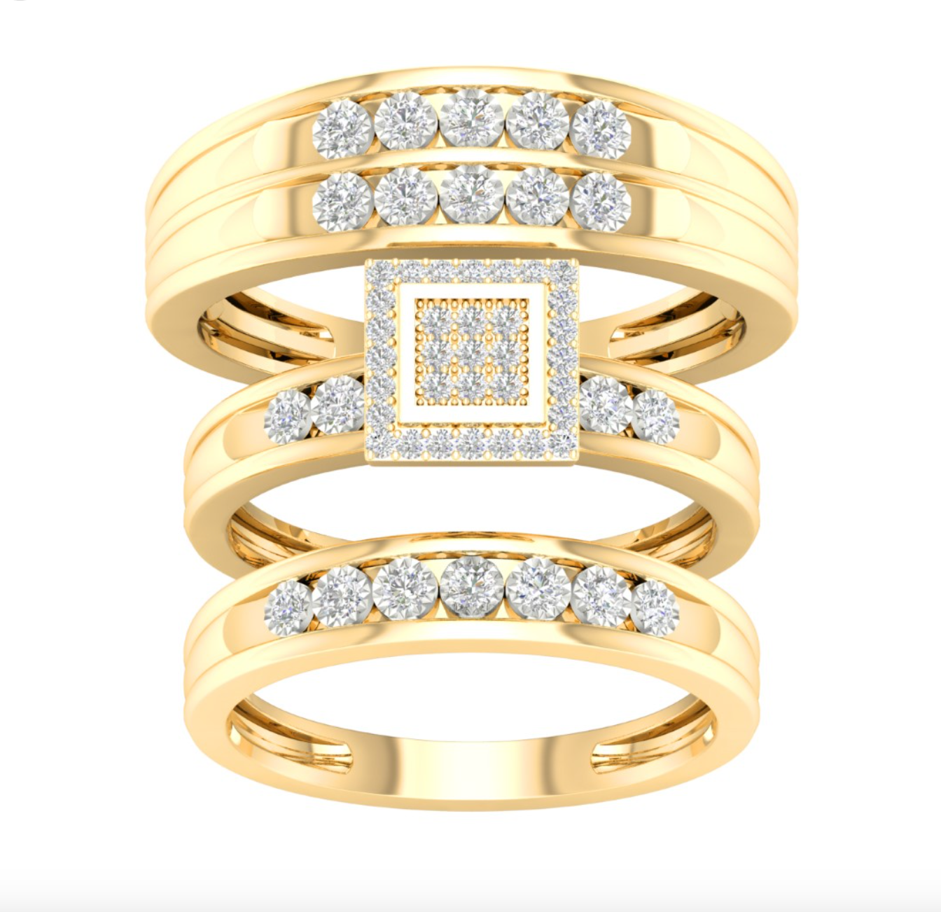 10K Trio Bridal Set 0.33CTW
