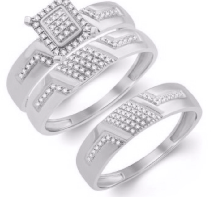 14K Trio Bridal Set 0.33CTW