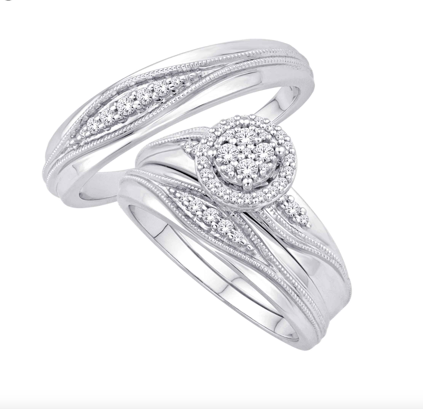 14K Trio Bridal Set 0.33CTW