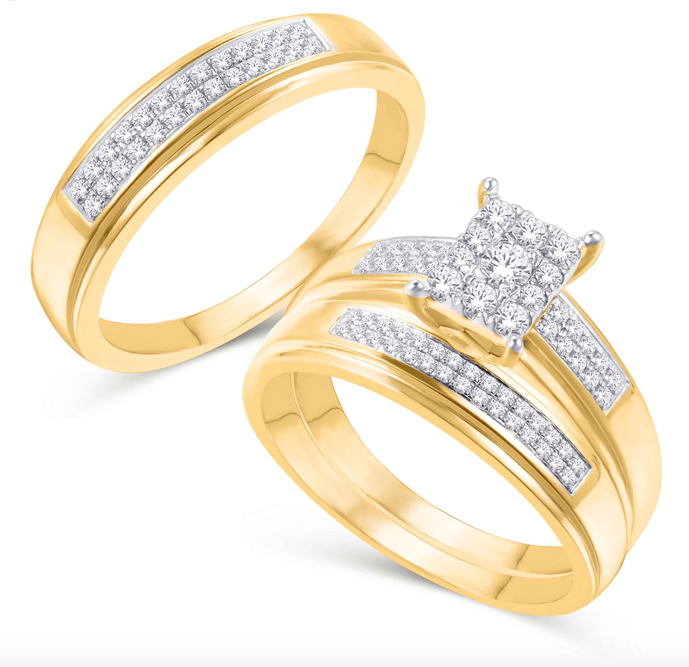 10K Trio Bridal Set 1.46CTW