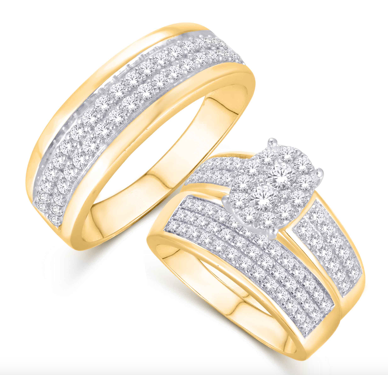 10K Trio Bridal Set 1.75CTW