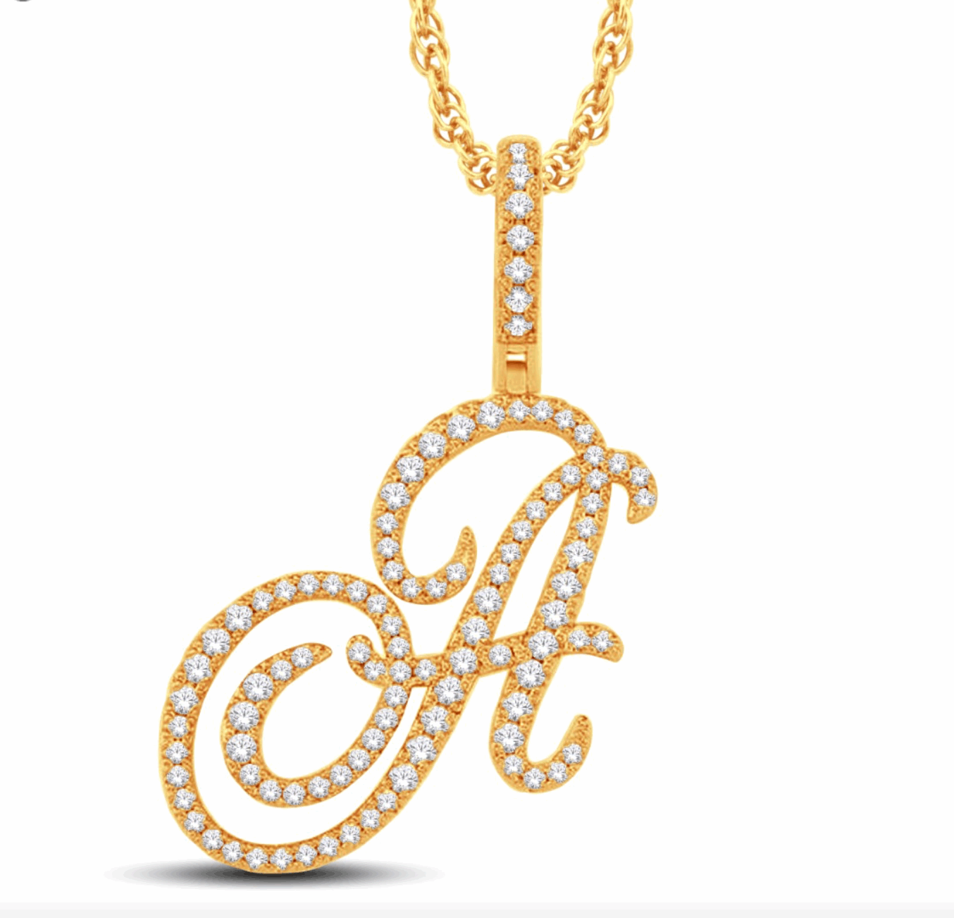 10K Gold Diamond Letter Pendant
