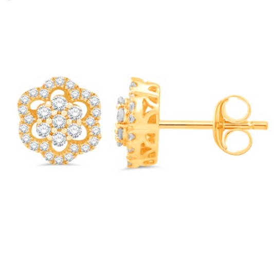 10K Gold Diamond Stud Earring