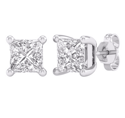 gold diamond stud earrings with white gold