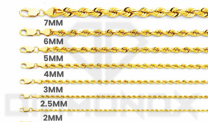 4mm 10K Hollow Rope Chain