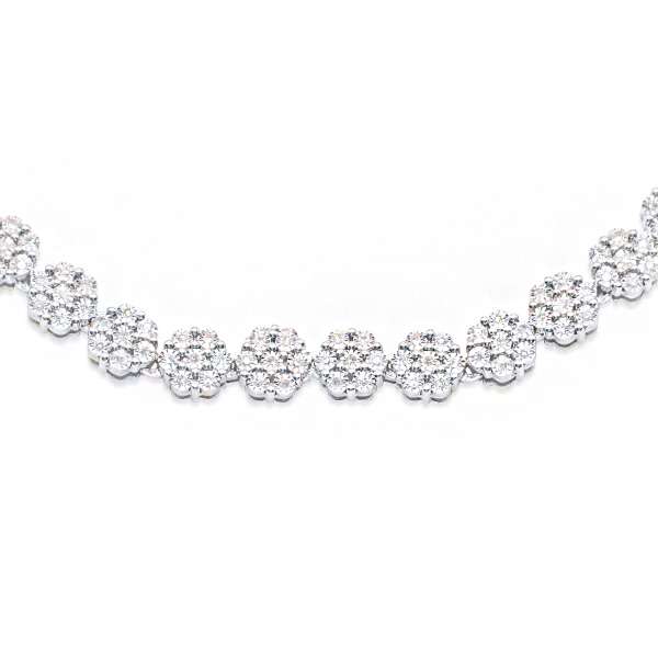 3.5mm 925 Sterling Silver Tennis Diamond Necklace