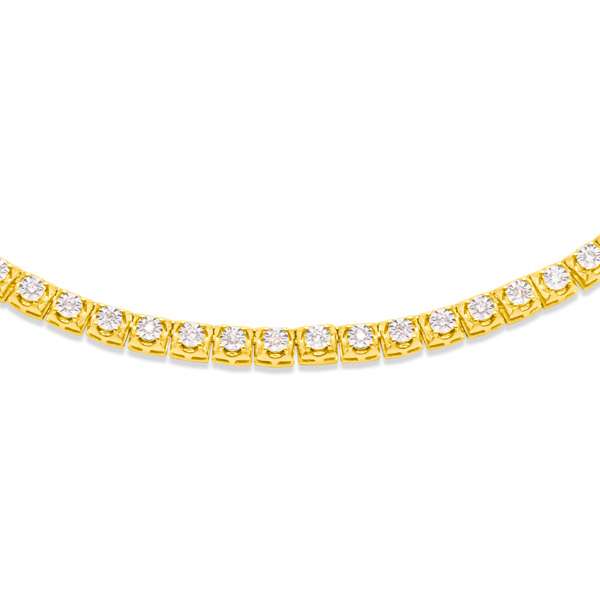 6mm 10K Mens Diamond Gold Tennis Chain