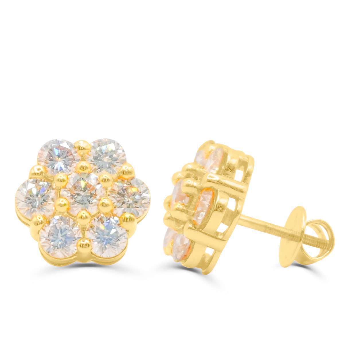 10K Yellow Gold Diamond Earring