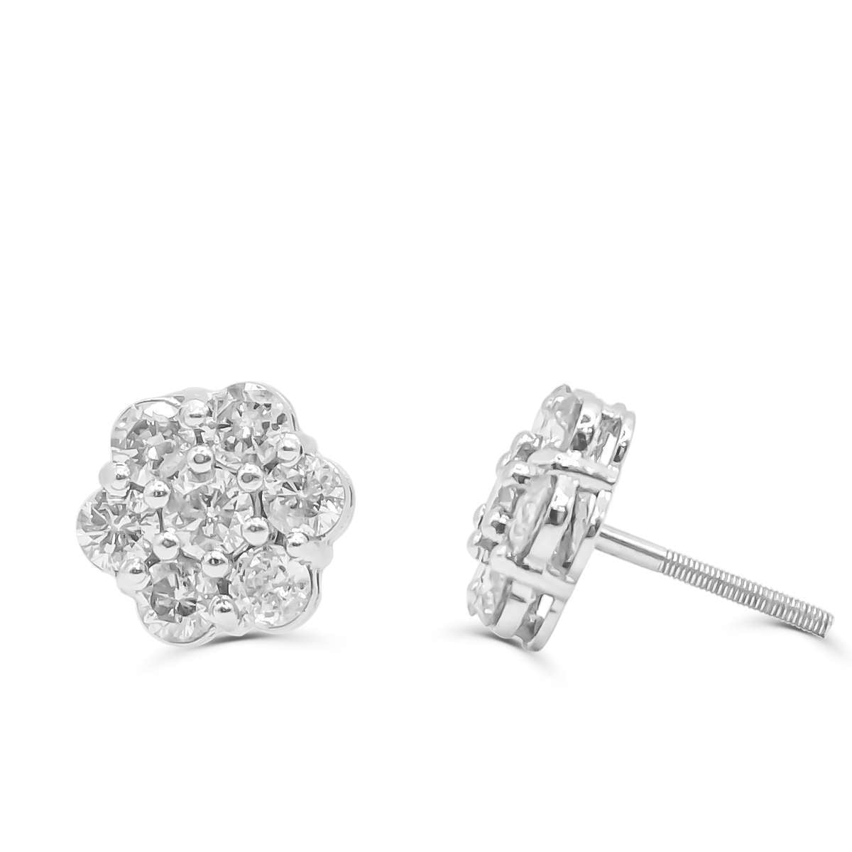 10K White Gold Diamond Earring