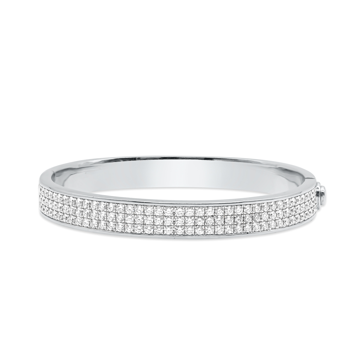 8.5mm 14K White Gold Diamond Bangle