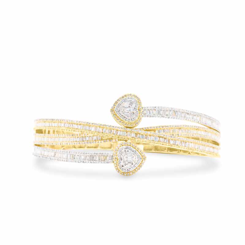 24mm 10K Iced Gold Diamond Bangle