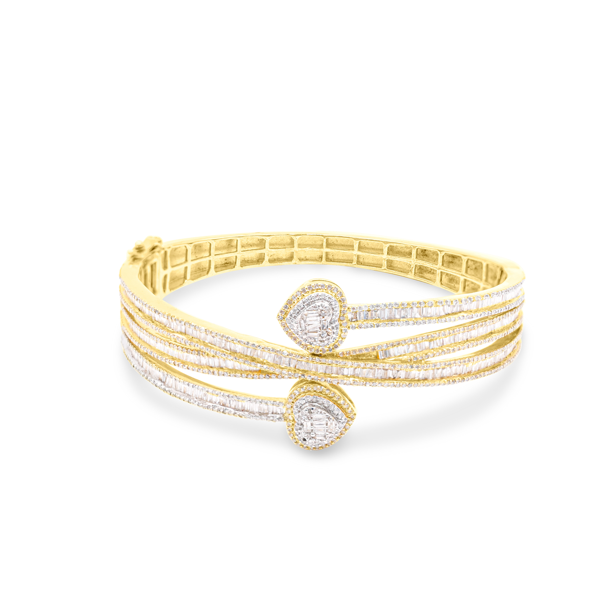 24mm 10K Iced Gold Diamond Bangle