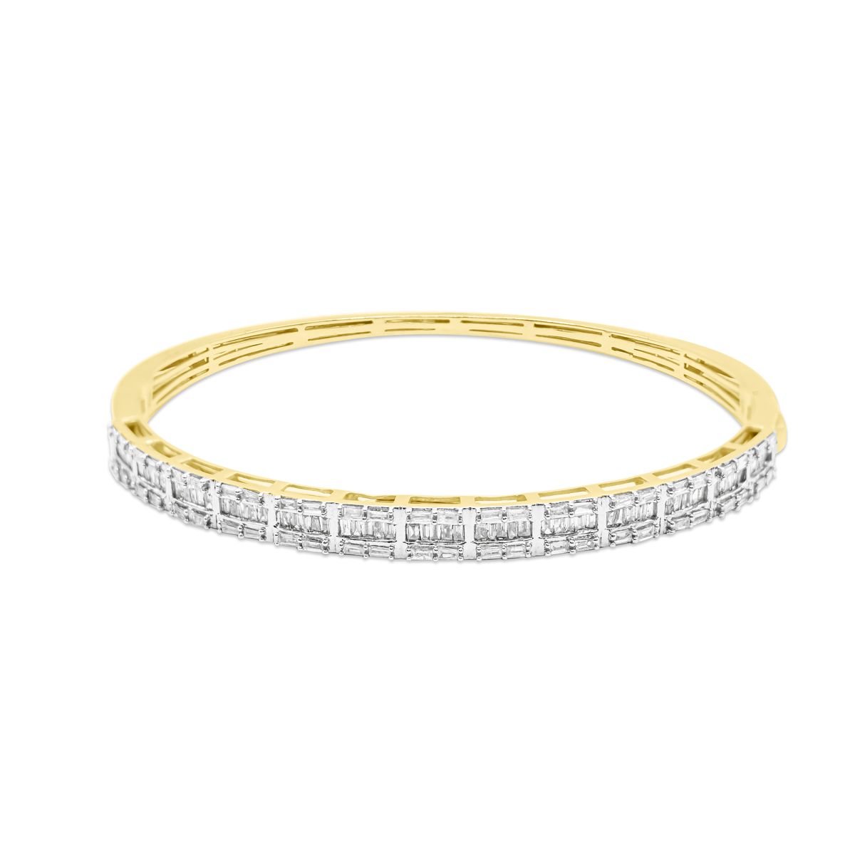 5mm 10K Round Gold Diamond Bangle