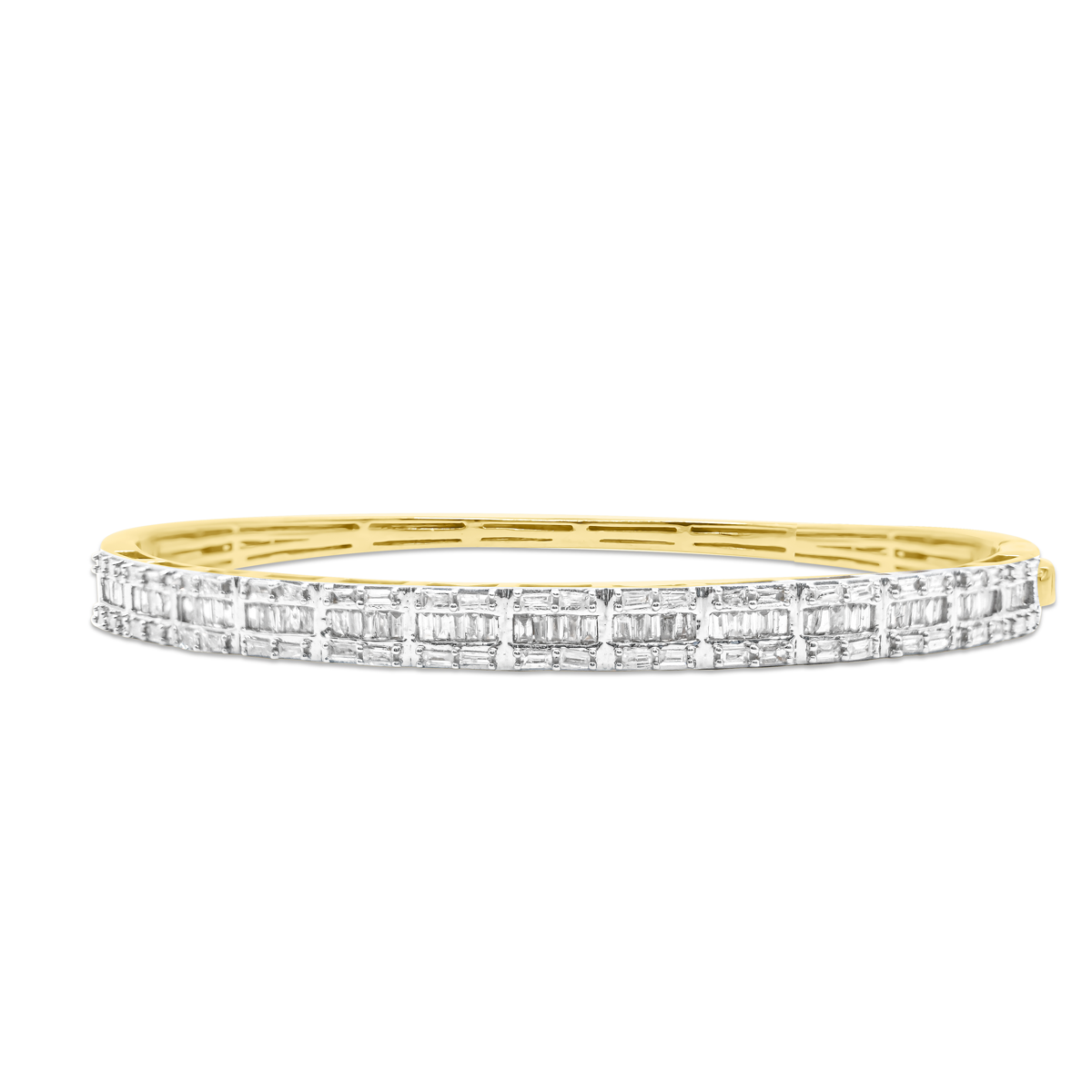 5mm 10K Round Gold Diamond Bangle