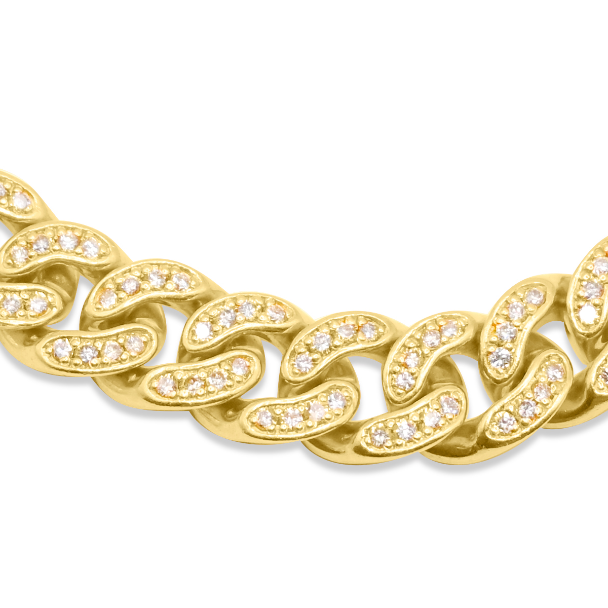8.5mm 10K Yellow Gold Diamond Bracelet