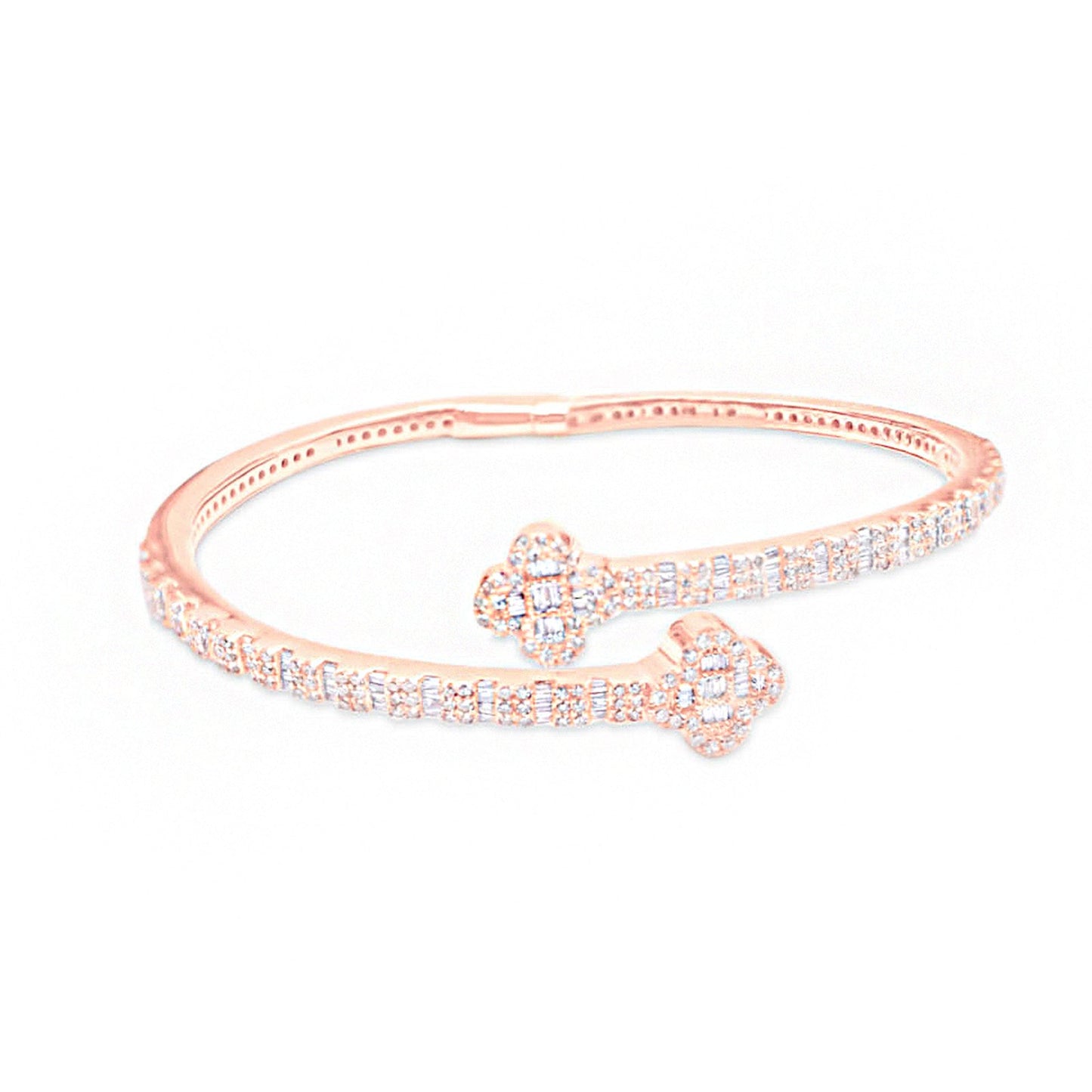 4mm 10K Rose Gold Diamond Bangle