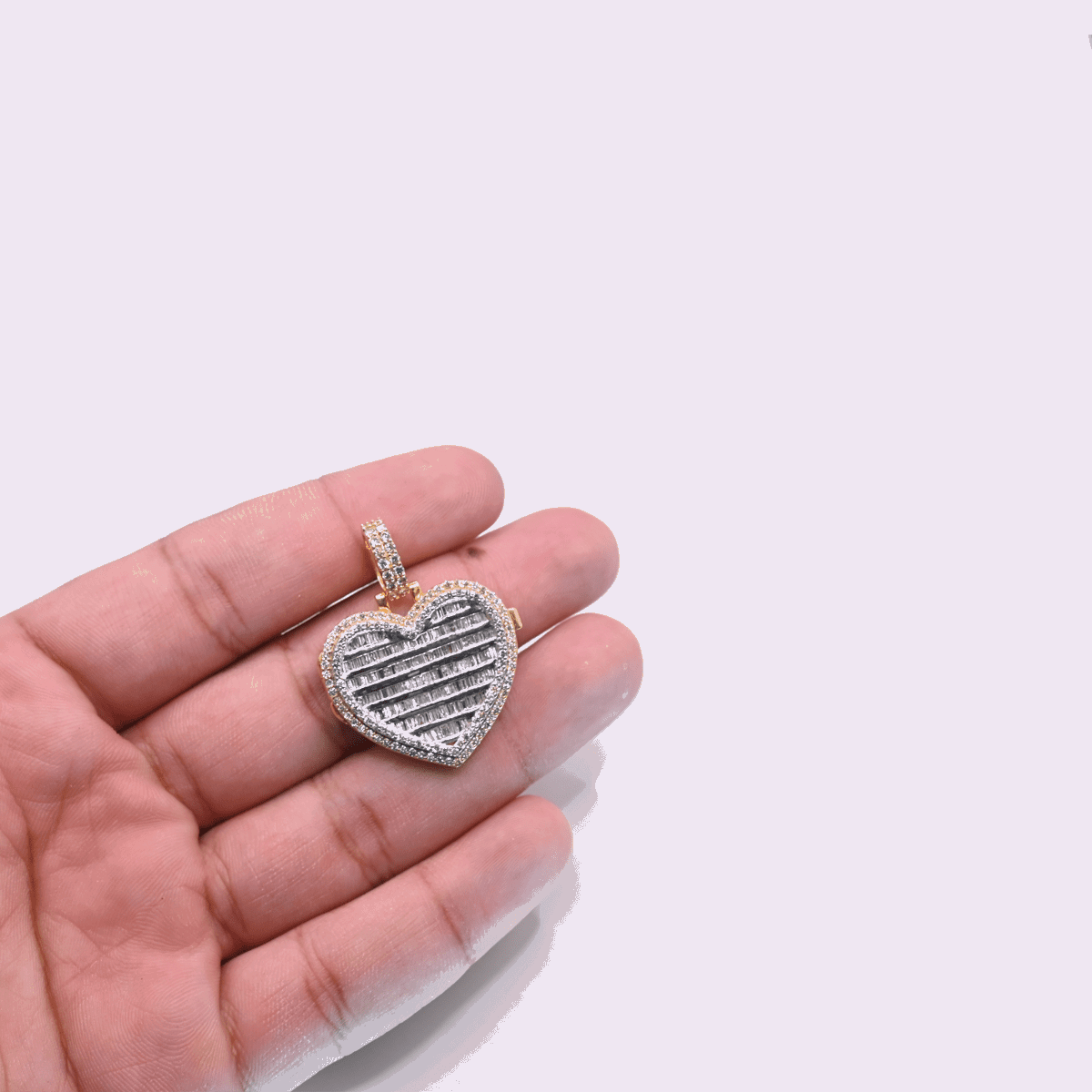 10K Gold Diamond Heart Pendant 4.00CT