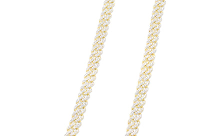 6mm 10K Iced Out Gold Diamond Chain