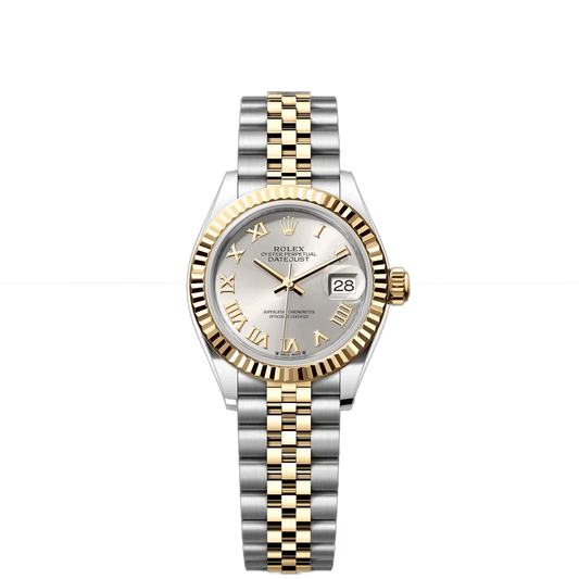 Rolex Datejust 28mm 2 Tone 18k Yellow Gold & Stainless Steel Silver Dial Jubilee Watch 279173
