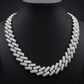 Iced Out Cuban Link Moissanite Necklace [36.68CTW] in 925 Sterling Silver