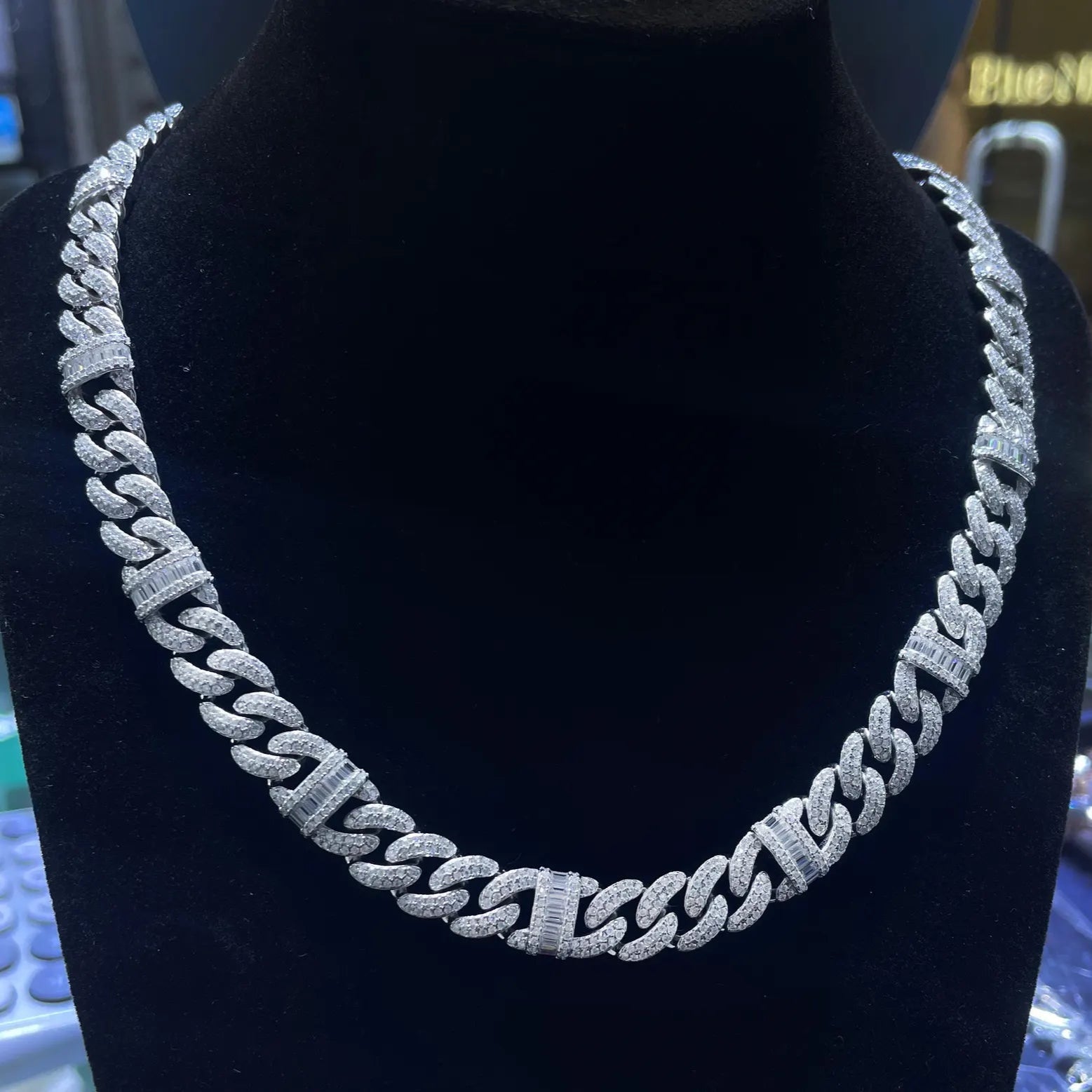 Iced Out Cuban Link Moissanite Chain [16.80CTW] in 925 Sterling Silver