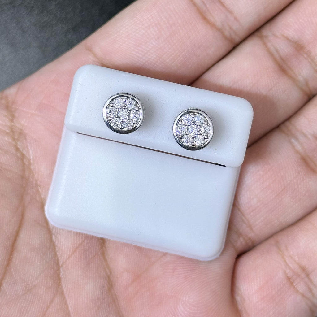 1.59 CTW Moissanite Bezel Set Stud Earrings 925 Sterling Silver