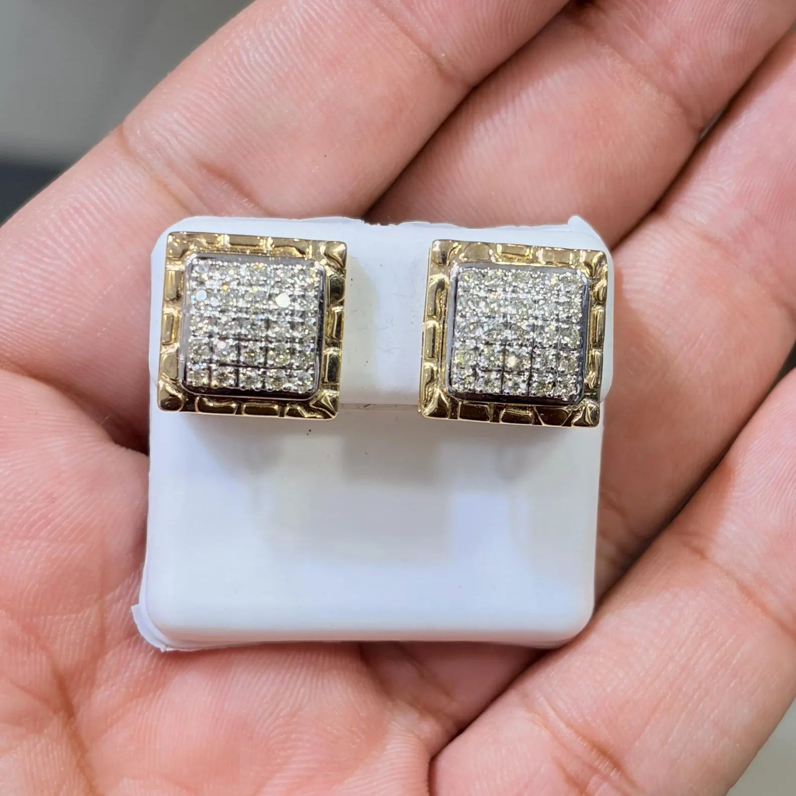 10K Gold Diamond 1.00 CTW Two Tone Earring