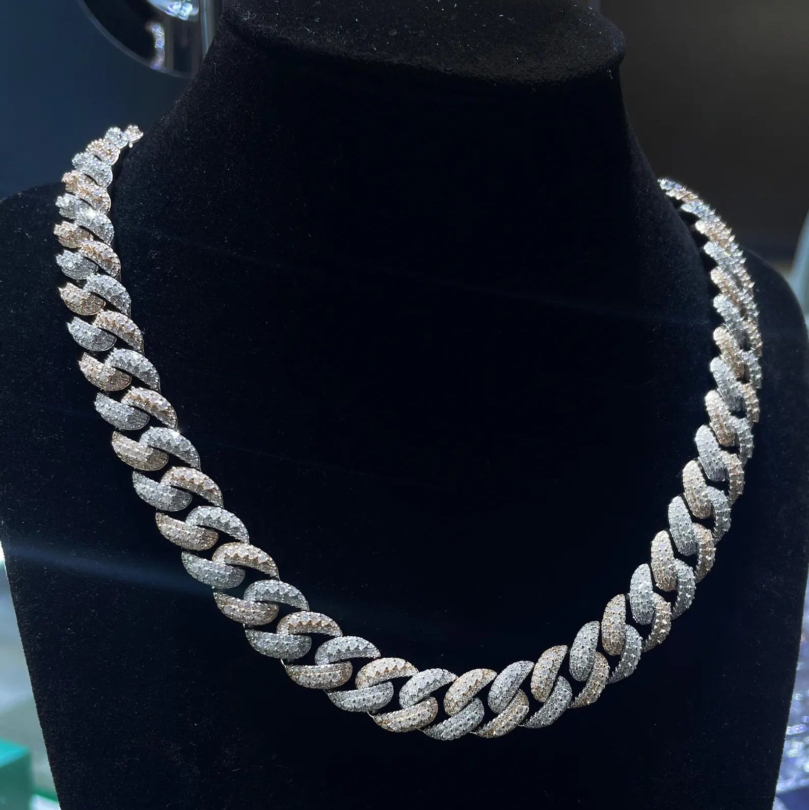 Custom Iced Out Cross Moissanite Chain [27.50CTW] in 925 Sterling Silver