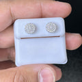 0.75 CTW Moissanite Small Baguette Round Stud Earrings 925 Sterling Silver