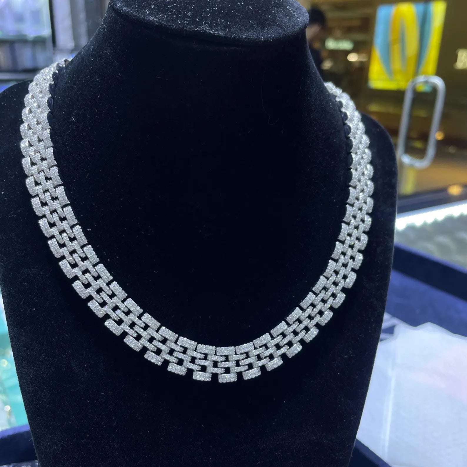 Iced Out Cuban Link Moissanite Necklace [25.52CTW] in 925 Sterling Silver