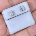 0.50 CTW Moissanite Baguette Cluster Set Stud Earrings 925 Sterling Silver