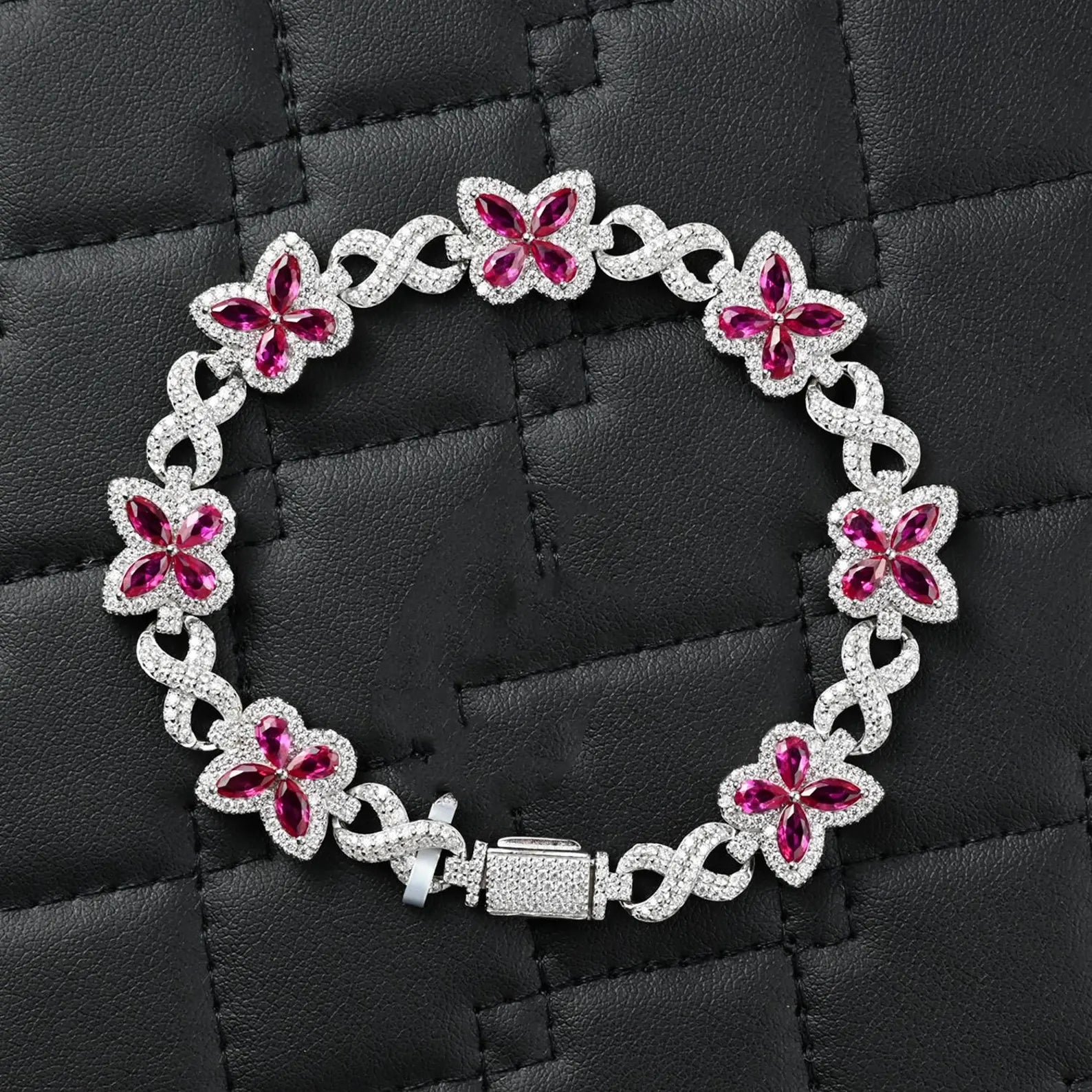 Butterfly Infinity Link Bracelet [4.10CTW] Moissanites in 925 Sterling Silver