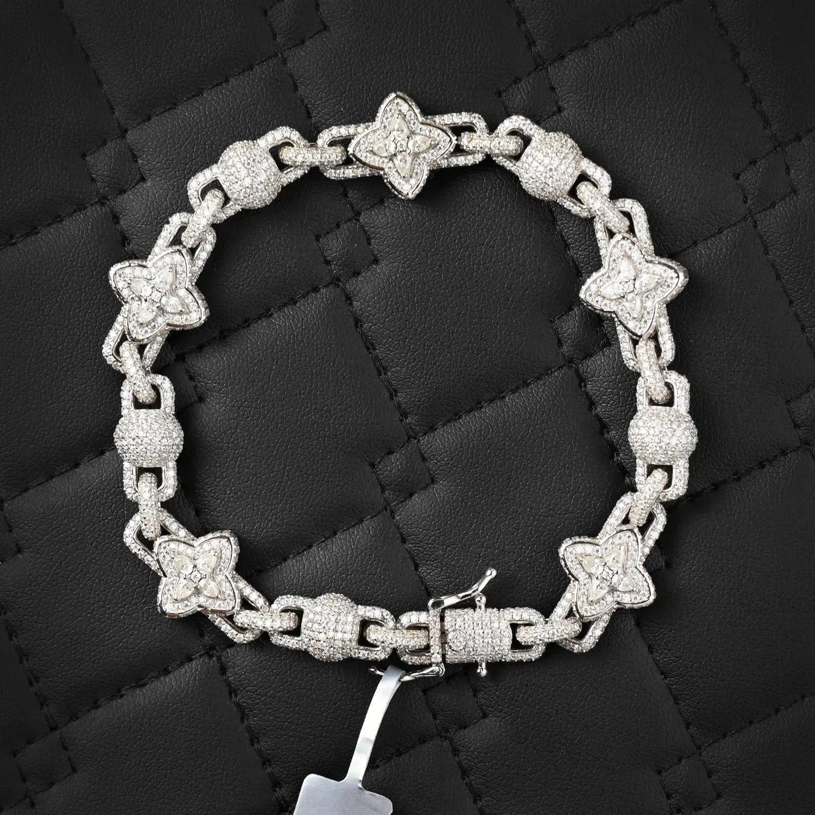 Clover Iced Out Bracelet [13.95CTW] Moissanites in 925 Sterling Silver