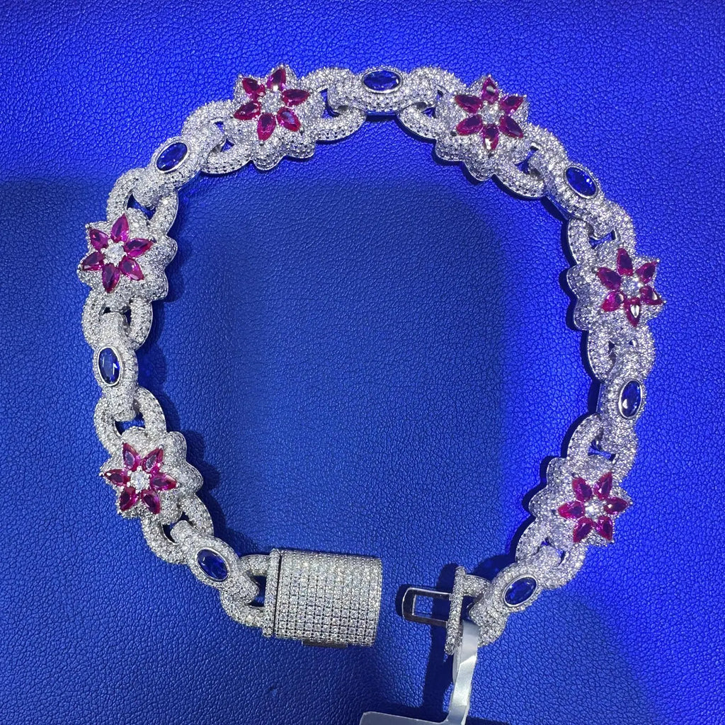 Custom Iced Out Bracelet [9.23 CTW] Moissanites in 925 Sterling Silver