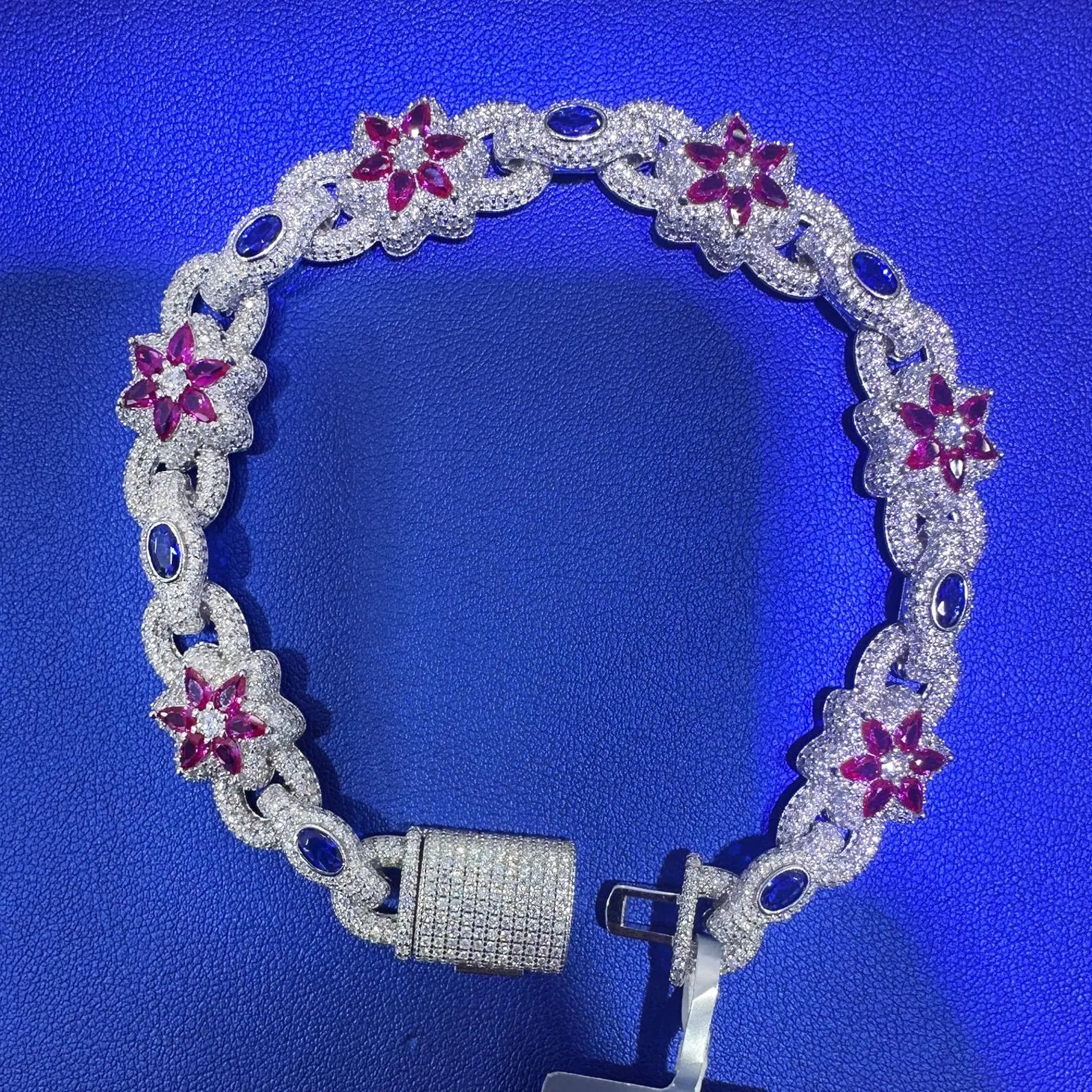 Custom Iced Out Bracelet [9.23 CTW] Moissanites in 925 Sterling Silver