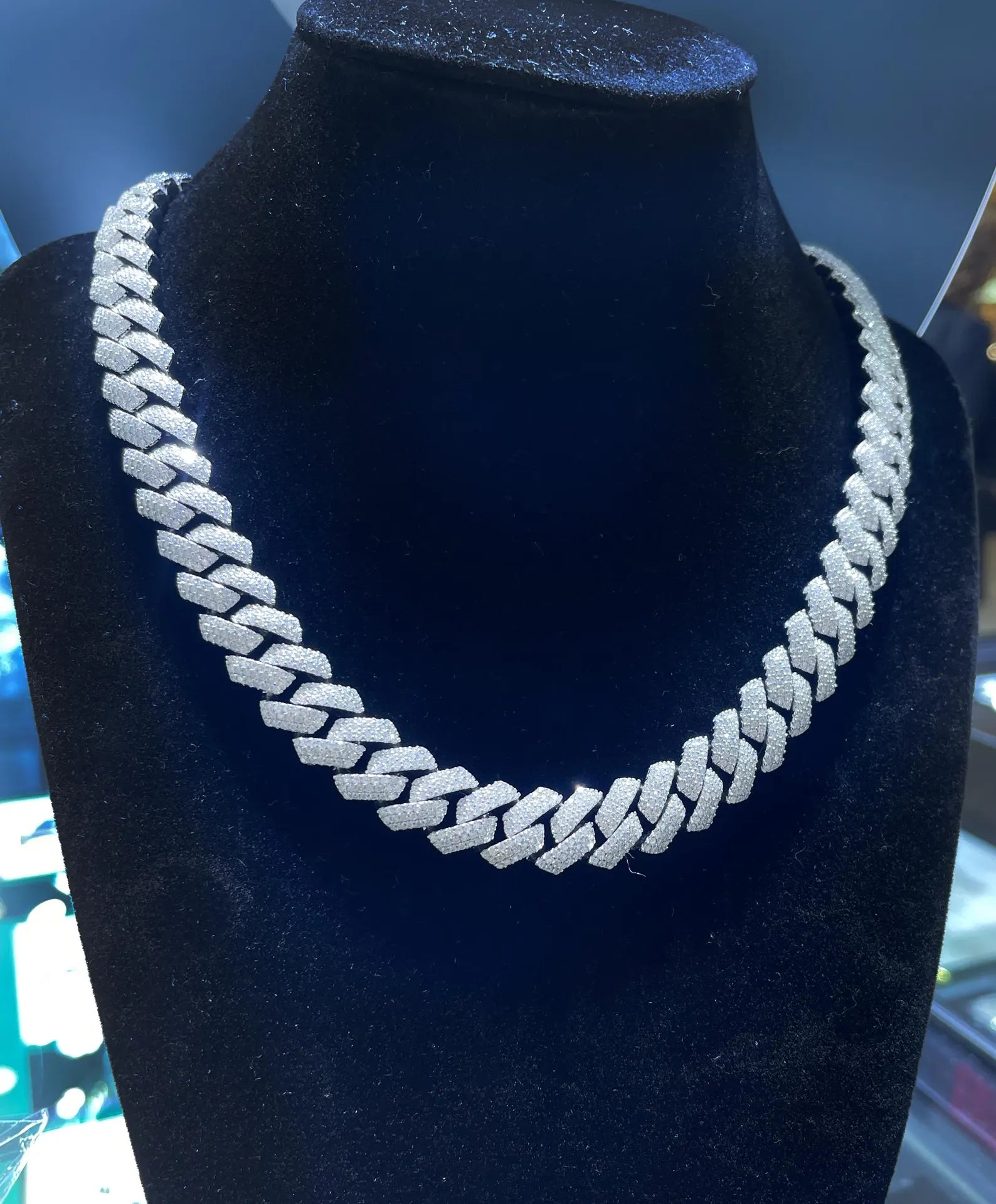 Iced Out Cuban Link Moissanite Chain [22.37CTW] in 925 Sterling Silver