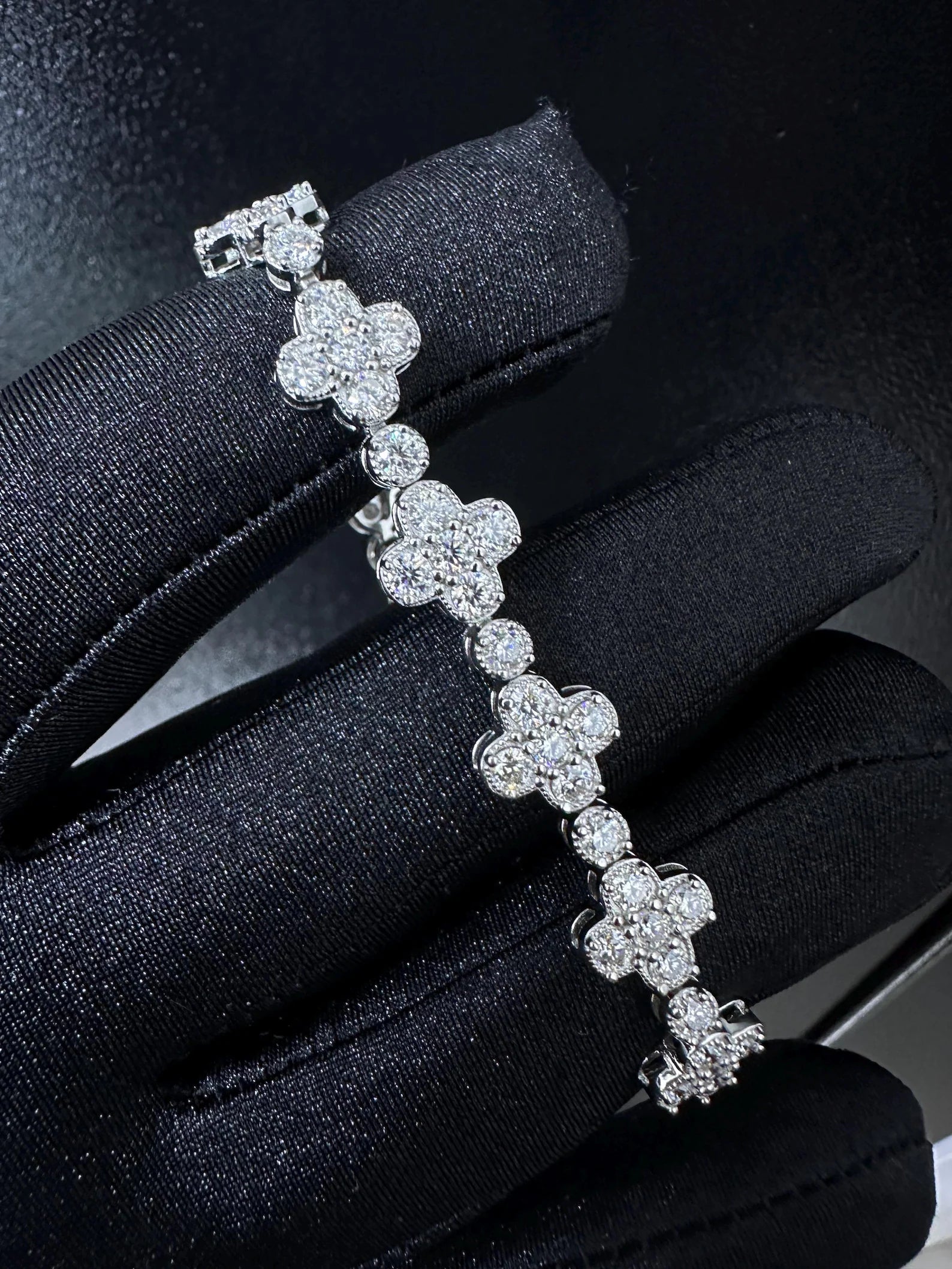Round Clover Bracelet [7.46CTW] Moissanites in 925 Sterling Silver