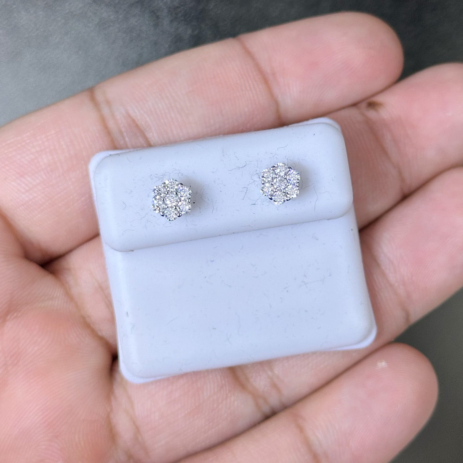 Flower Style Moissanite Stud Earrings 925 Sterling Silver