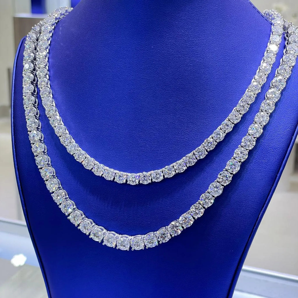 Moissanite Cuban Link Chains [93.60CTW - 138CTW] in 925 Sterling Silver