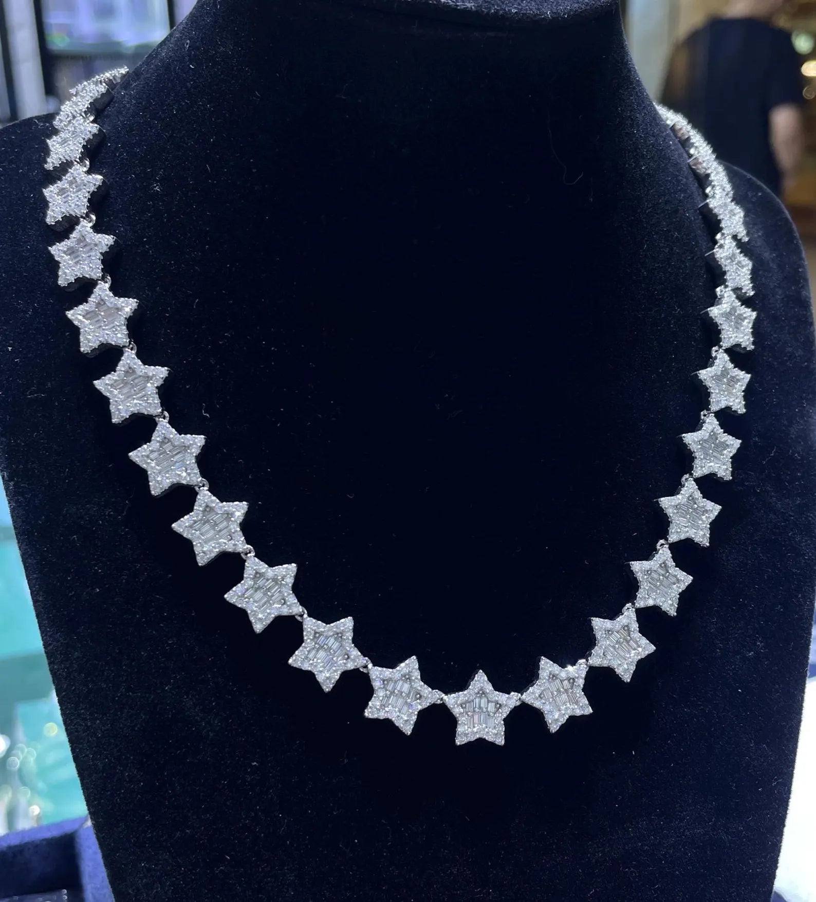 Star Iced Out Moissanite Necklace [17.77CTW] in 925 Sterling Silver