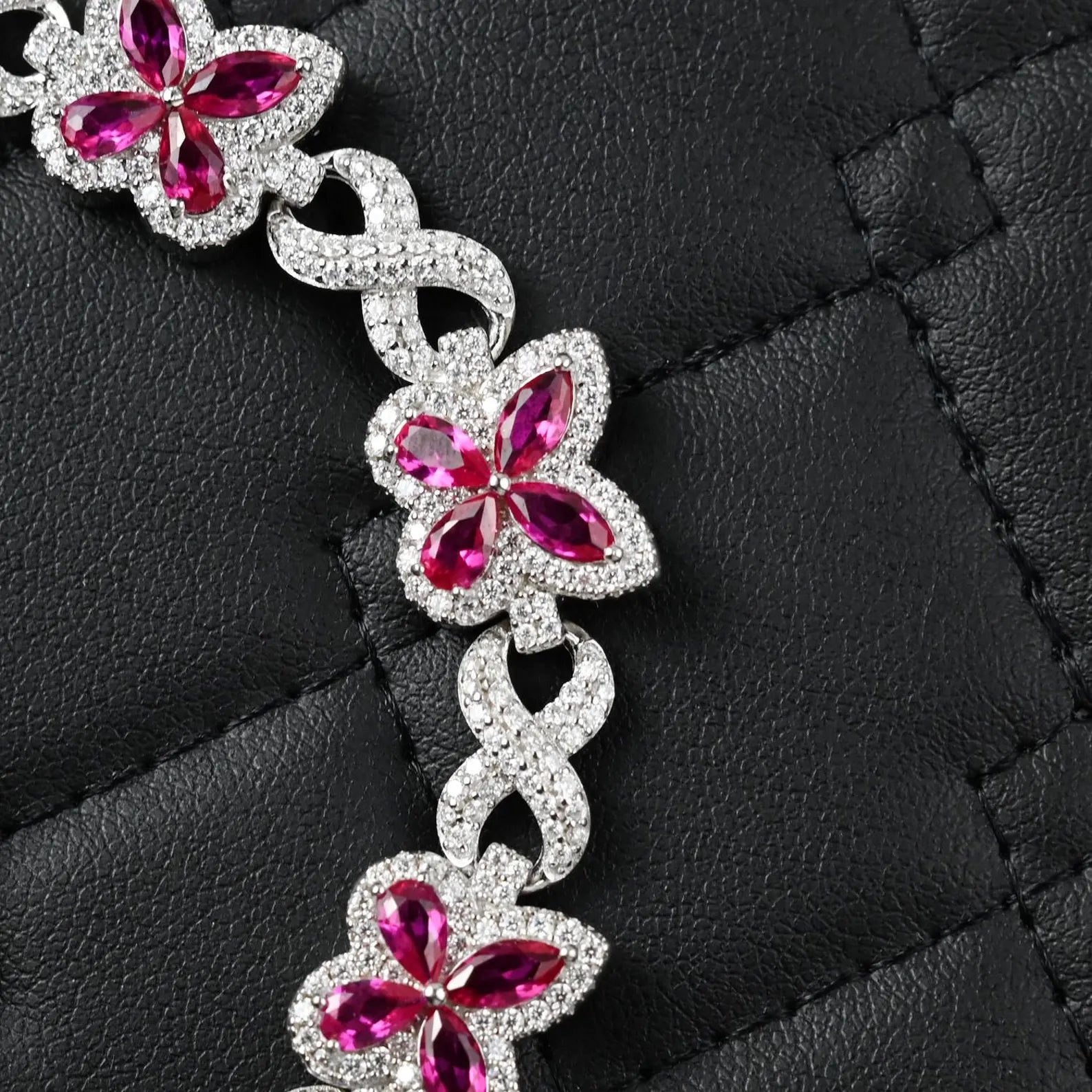 Butterfly Infinity Link Bracelet [4.10CTW] Moissanites in 925 Sterling Silver