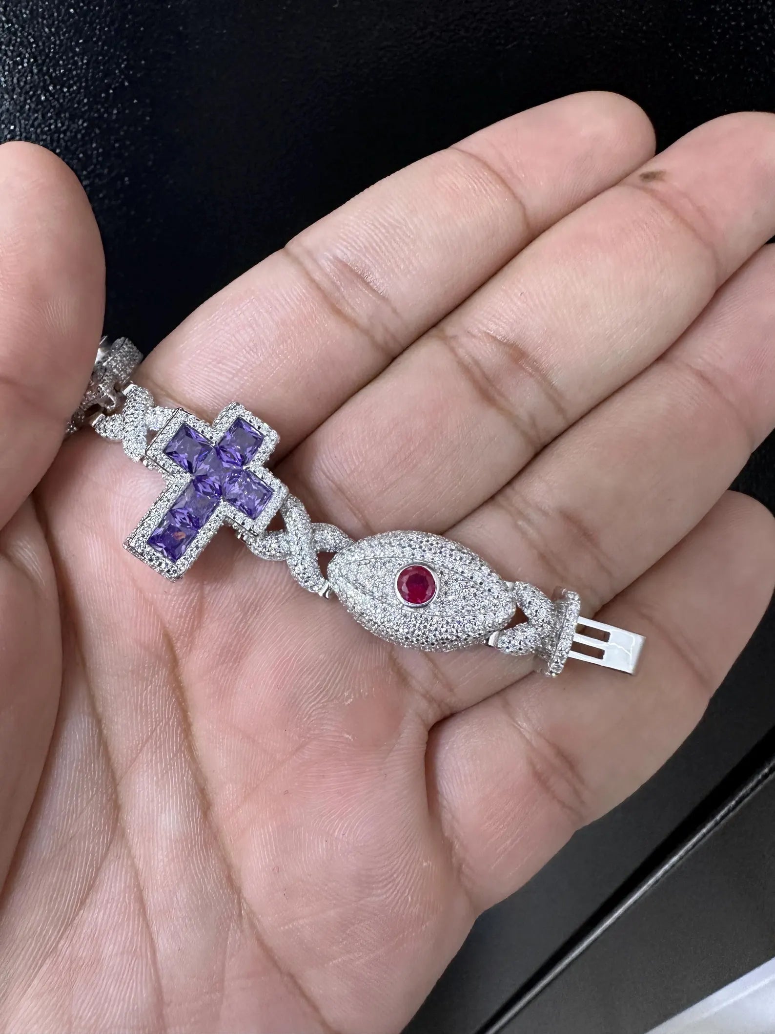 Custom Multi-Color Multi-Stone Iced Out Bracelet [18.34 CTW] Moissanites in 925 Sterling Silver